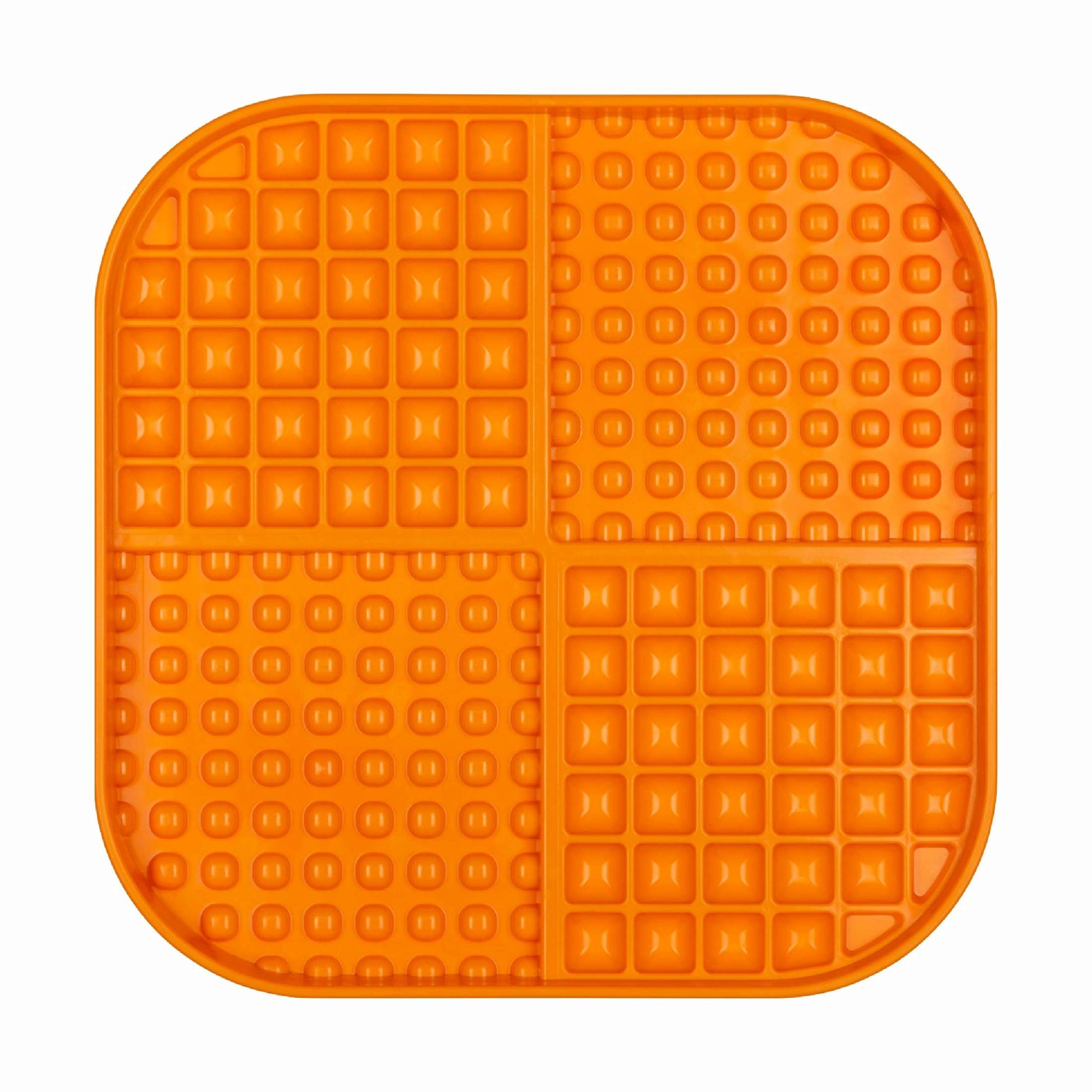 Orange LickiMat® Slomo™ XL – Dual-Texture Slow Feeder for Dogs (front) on a white background