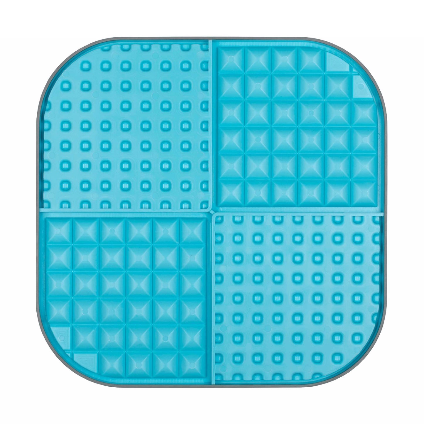 Turquoise LickiMat® Slomo™ XL – Dual-Texture Slow Feeder for Dogs (rear) on a white background