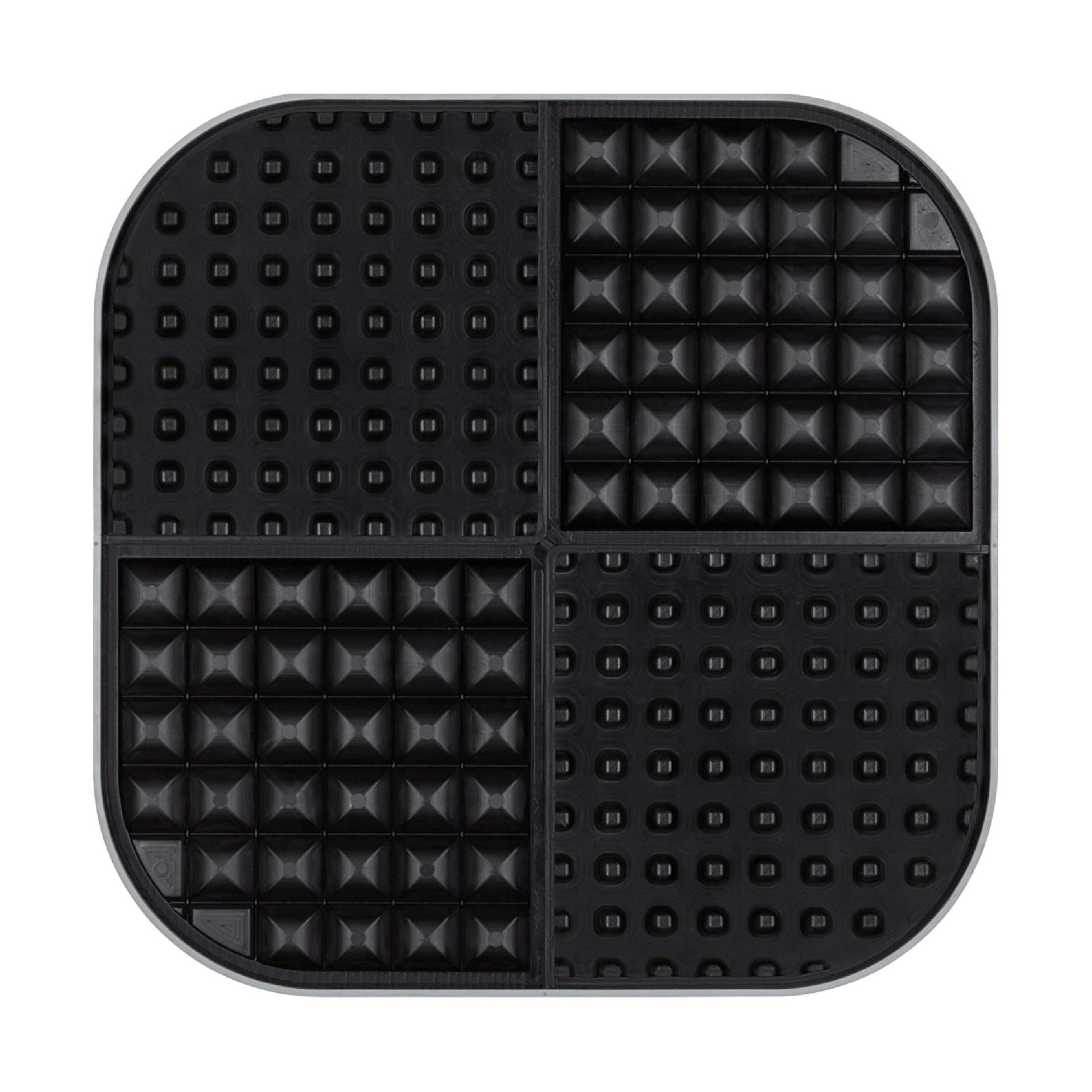 Black LickiMat® Slomo™ XL – Dual-Texture Slow Feeder for Dogs (rear) on a white background