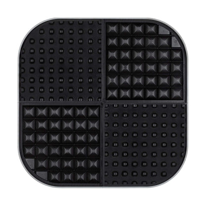 Black LickiMat® Slomo™ XL – Dual-Texture Slow Feeder for Dogs (rear) on a white background