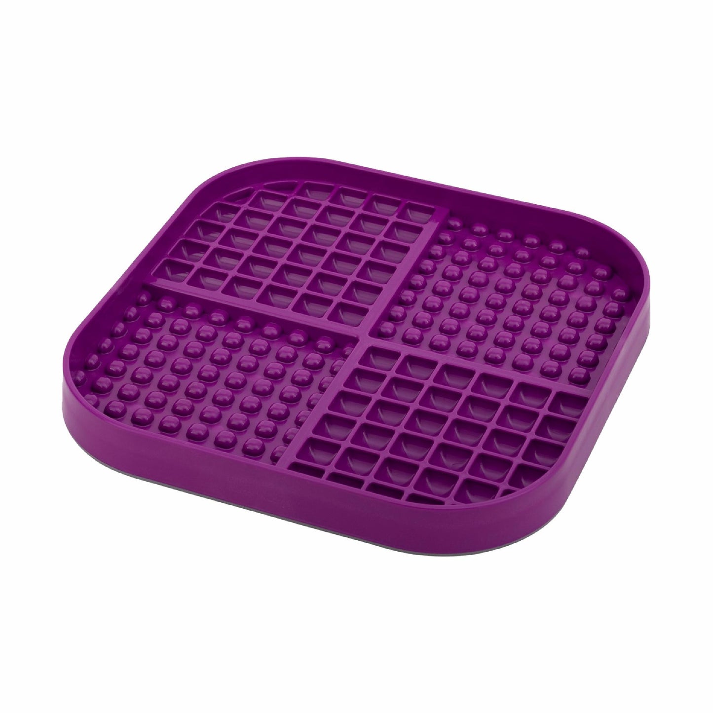 Purple LickiMat® Slomo™ XL – Dual-Texture Slow Feeder for Dogs (side) on a white background