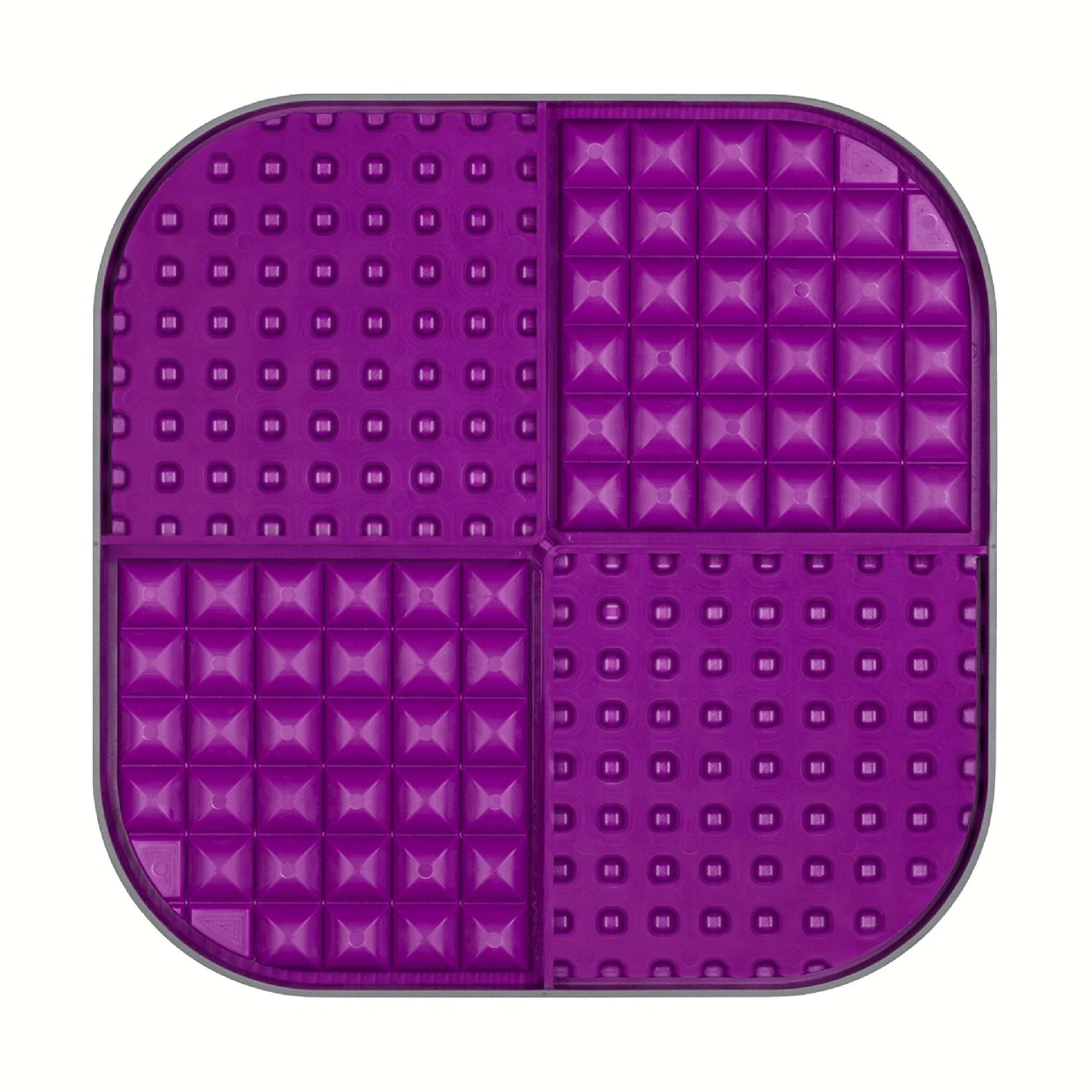 Purple LickiMat® Slomo™ XL – Dual-Texture Slow Feeder for Dogs (rear) on a white background