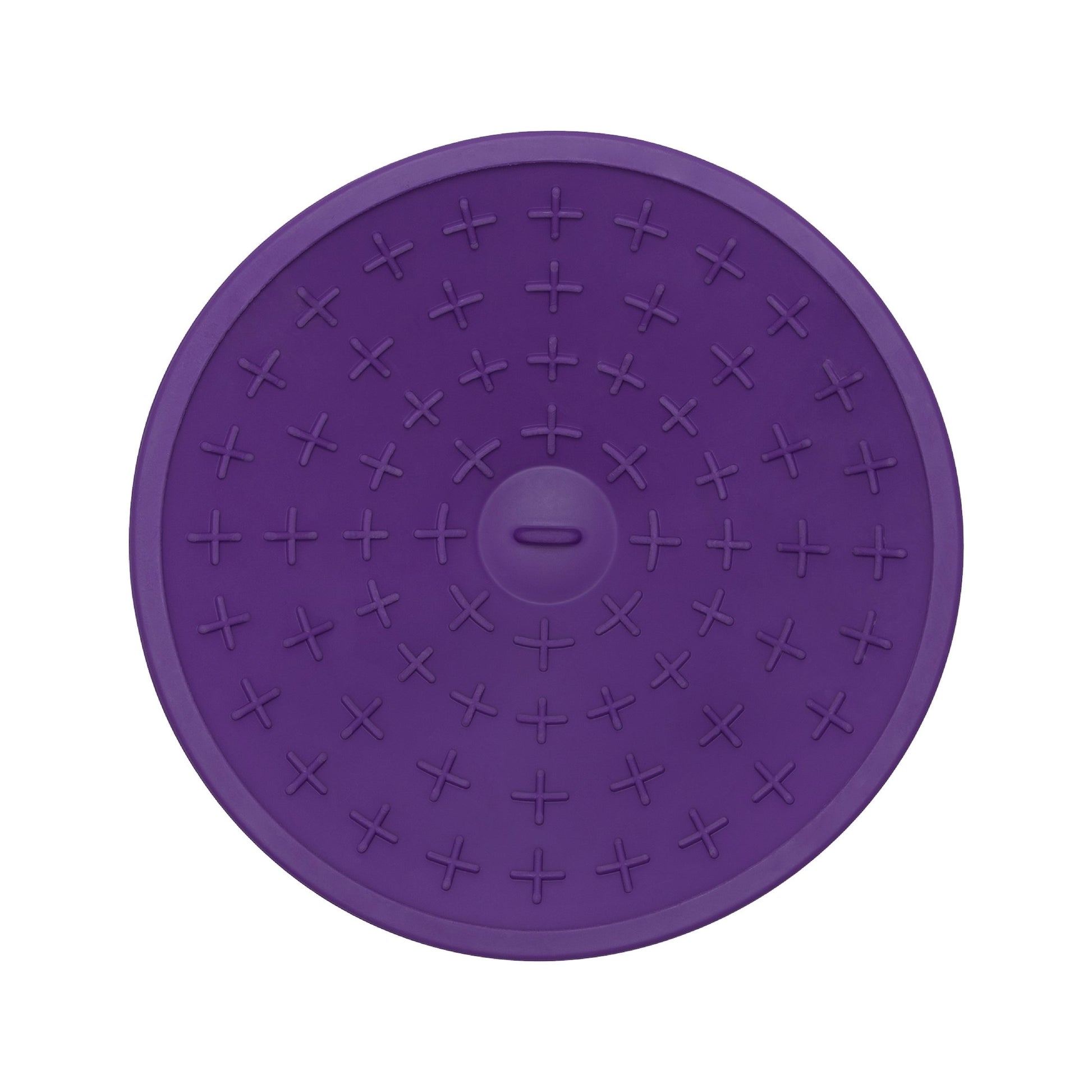 Purple LickiMat® Splash™ – Suction Slow Feeder for Dogs, Grooming & Bath Time (top) on a white background