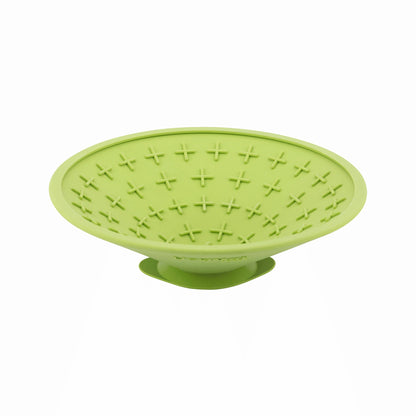 Green LickiMat® Splash™ – Suction Slow Feeder for Dogs, Grooming & Bath Time (side) on a white background