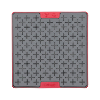 Red LickiMat® Tuff Buddy™ – Durable Slow Feeder Lick Mat for Dogs (front) on a white background