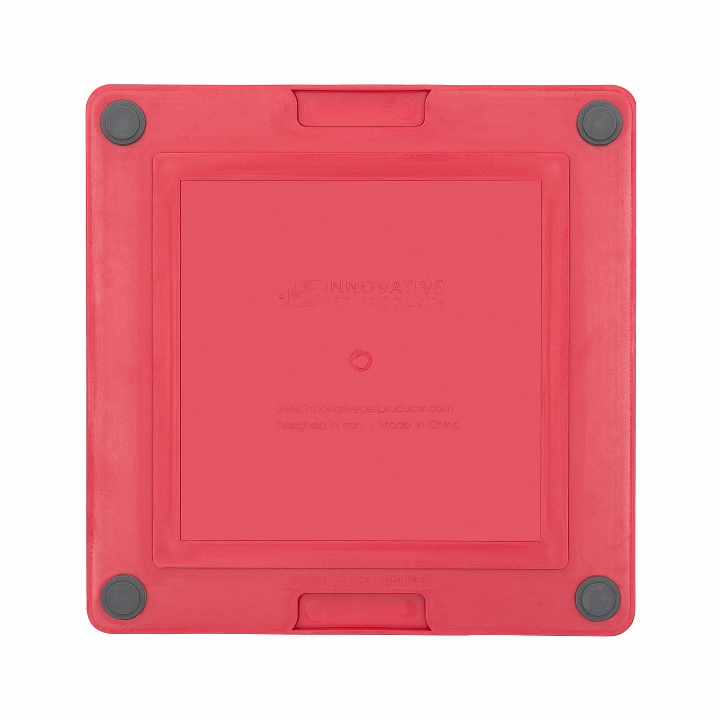 Red LickiMat® Tuff Buddy™ – Durable Slow Feeder Lick Mat for Dogs (rear) on a white background