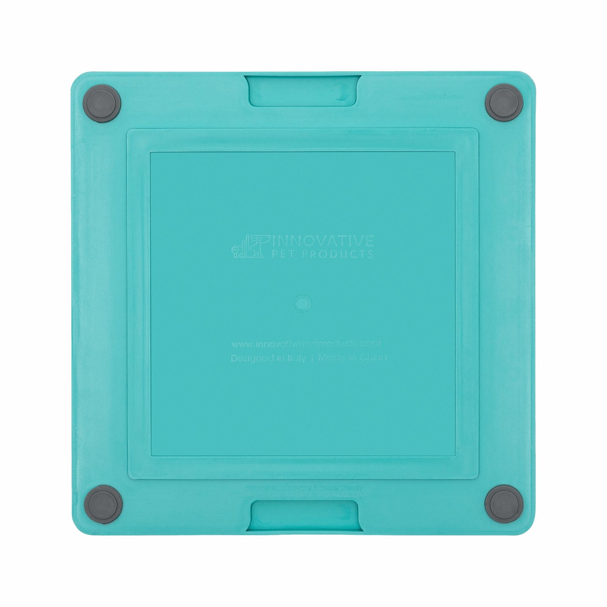 Turquoise LickiMat® Tuff Buddy™ – Durable Slow Feeder Lick Mat for Dogs (rear) on a white background