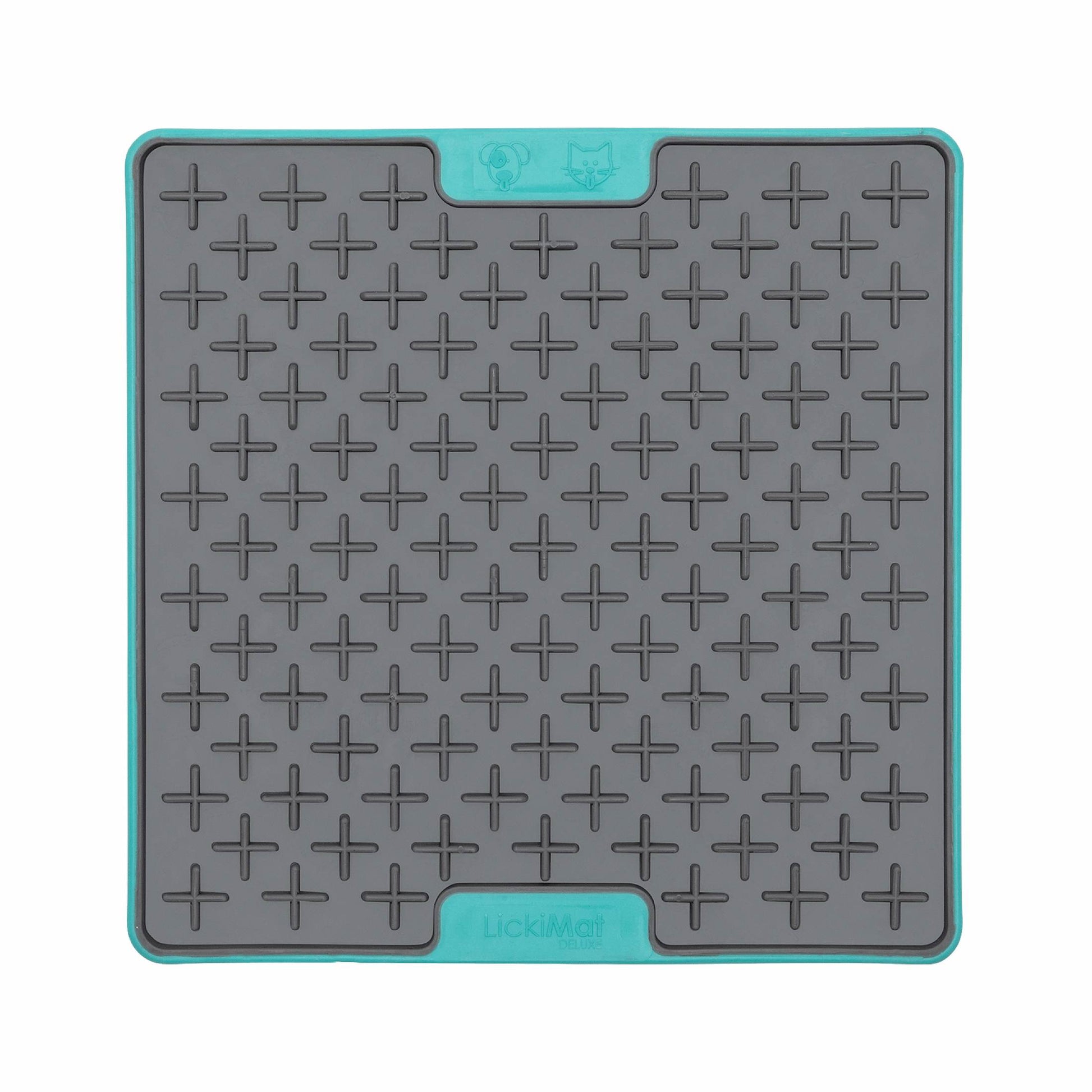 Turquoise LickiMat® Tuff Buddy™ – Durable Slow Feeder Lick Mat for Dogs (front) on a white background