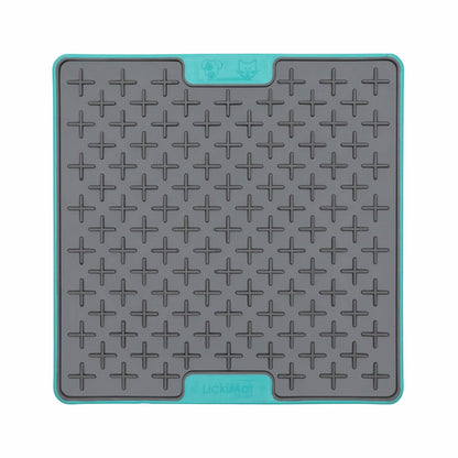 Turquoise LickiMat® Tuff Buddy™ – Durable Slow Feeder Lick Mat for Dogs (front) on a white background