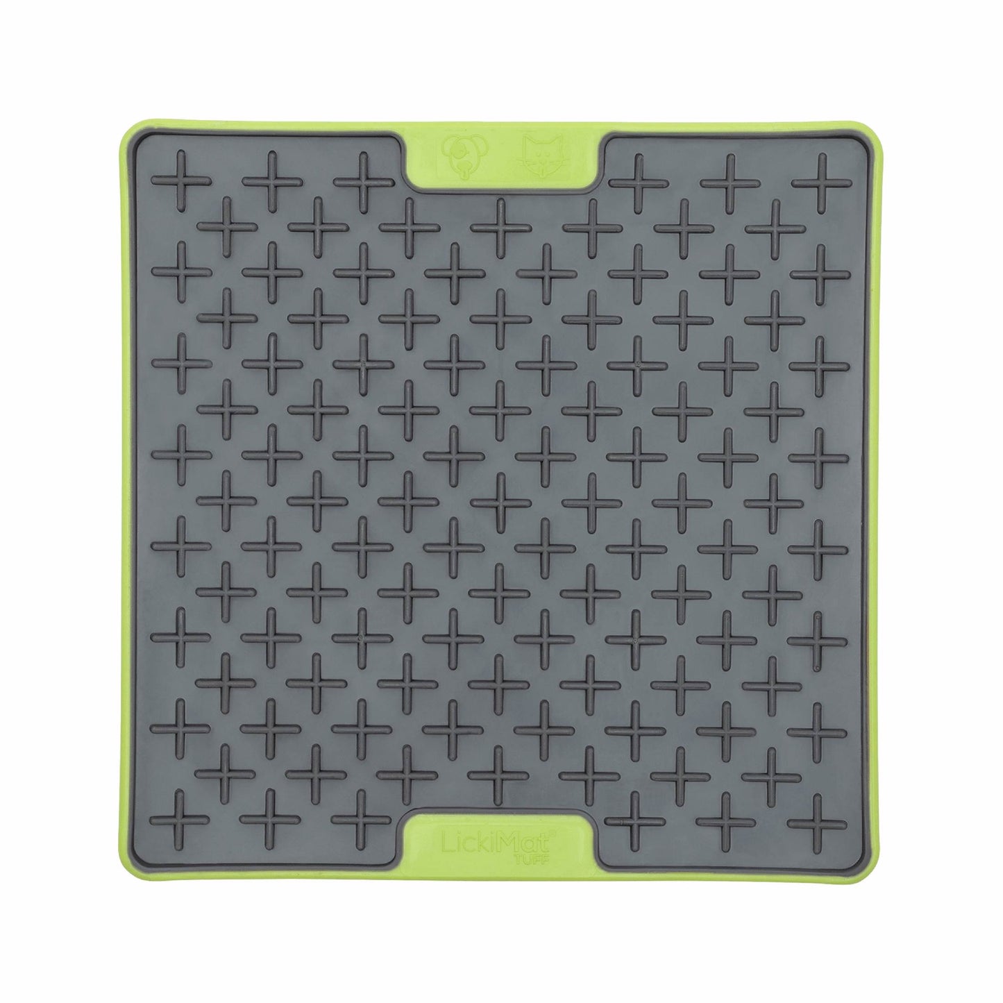 Green LickiMat® Tuff Buddy™ – Durable Slow Feeder Lick Mat for Dogs (front) on a white background