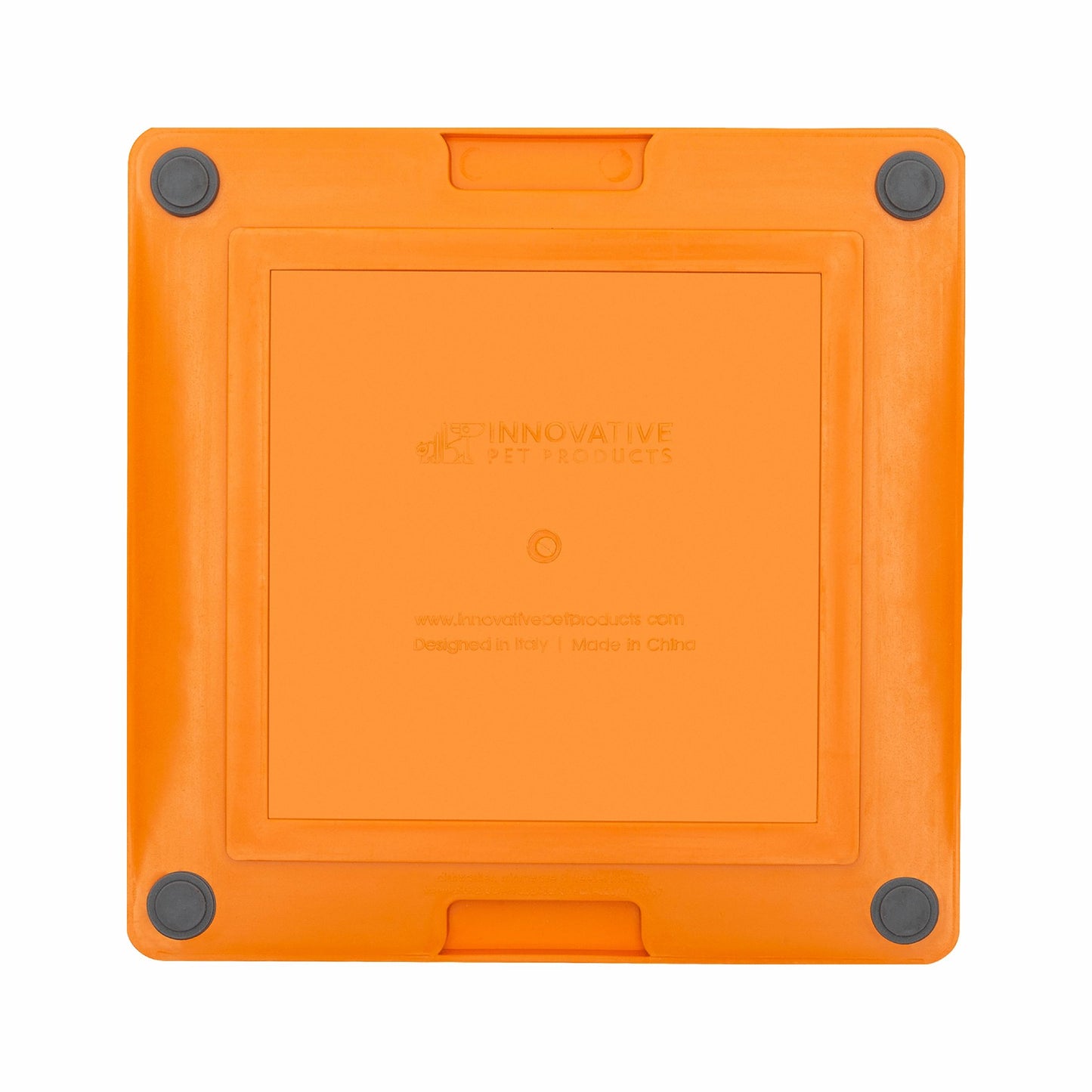 Orange LickiMat® Tuff Buddy™ – Durable Slow Feeder Lick Mat for Dogs (rear) on a white background