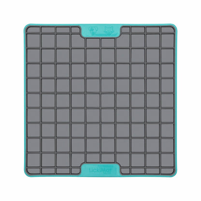 Turquoise LickiMat® Tuff Playdate™ – Durable Slow Feeder Lick Mat for Dogs (front) on a white background