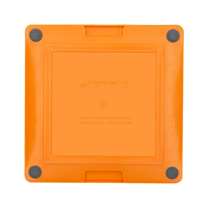 Orange LickiMat® Tuff Playdate™ – Durable Slow Feeder Lick Mat for Dogs (rear) on a white background
