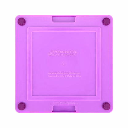 Purple LickiMat® Tuff Pro Soother™ – Slow Feeder Lick Mat for Dogs (rear) on a white background