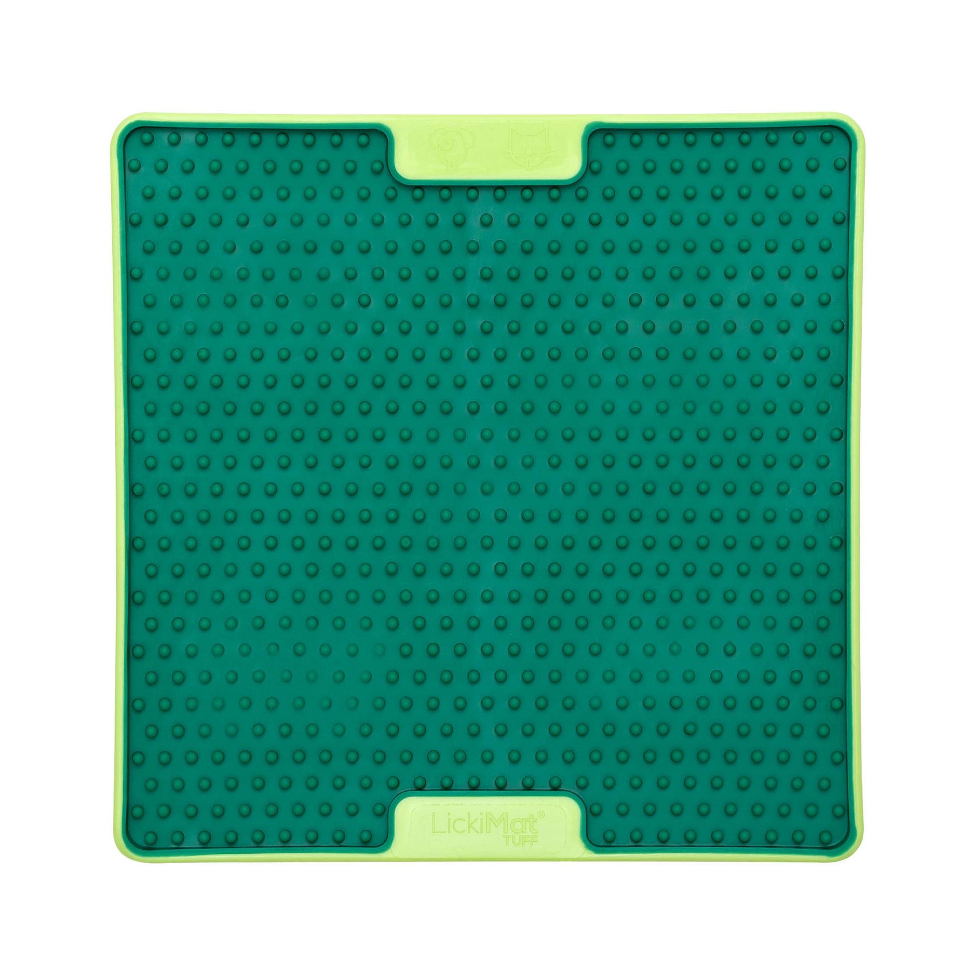 Green LickiMat® Tuff Pro Soother™ – Slow Feeder Lick Mat for Dogs (front) on a white background