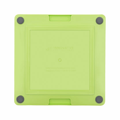 Green LickiMat® Tuff Soother™ for Cats – Durable Slow Feeder Lick Mat on white background (rear view)