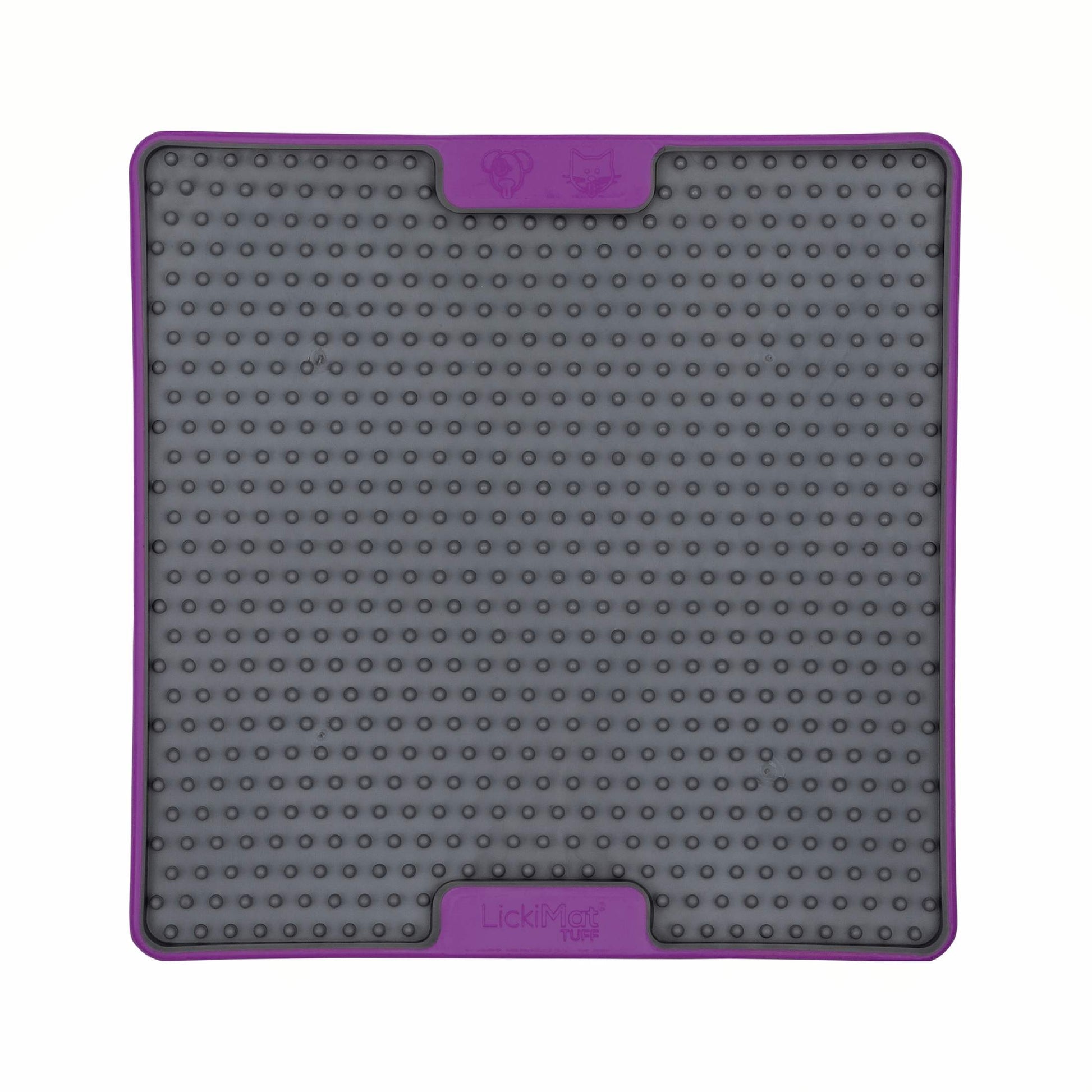 Purple LickiMat® Tuff Soother™ – Durable Slow Feeder Lick Mat for Dogs (front) on a white background