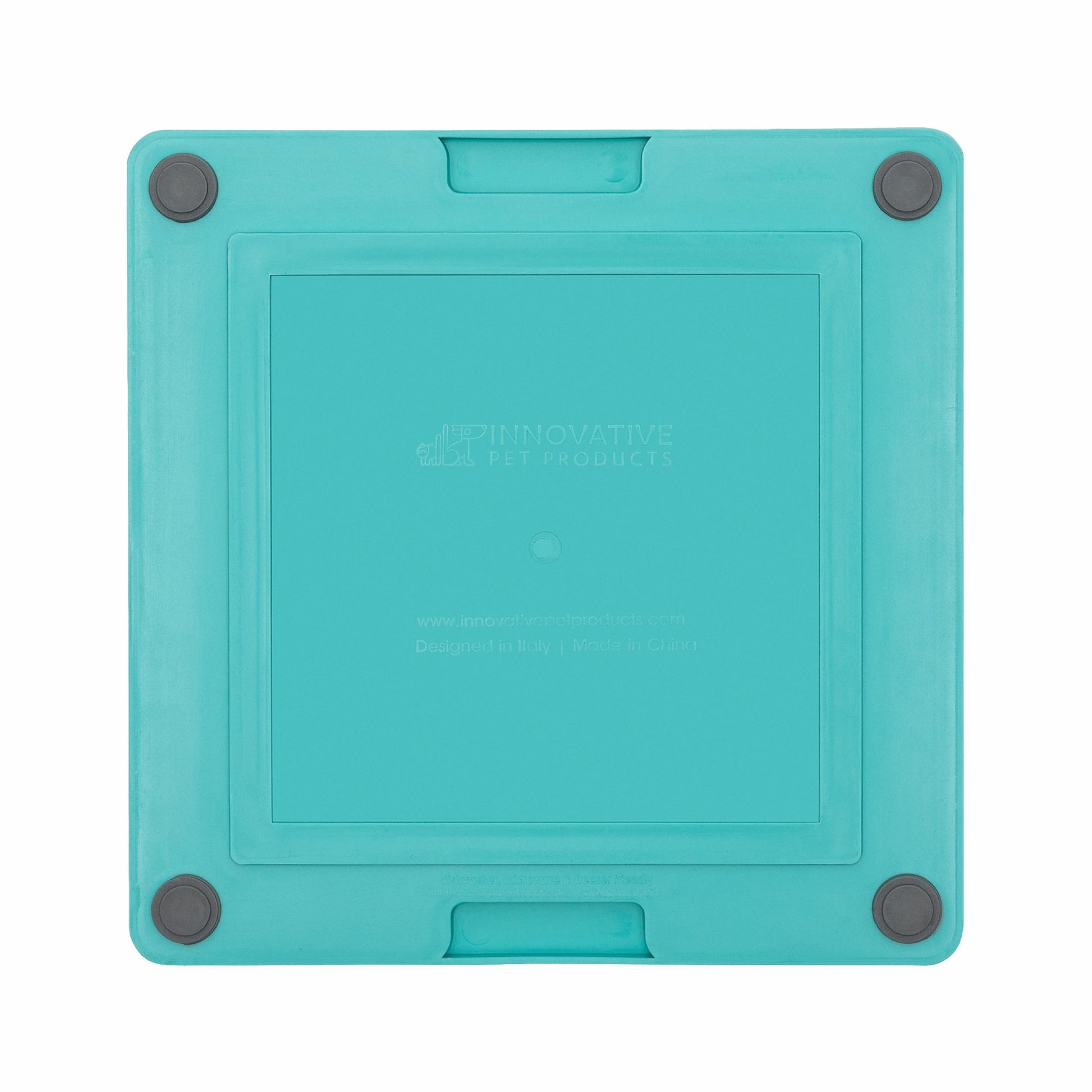 Turquoise LickiMat® Tuff Soother™ – Durable Slow Feeder Lick Mat for Dogs (rear) on a white background