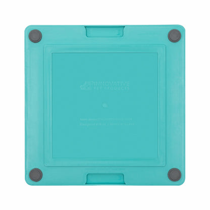 Turquoise LickiMat® Tuff Soother™ – Durable Slow Feeder Lick Mat for Dogs (rear) on a white background