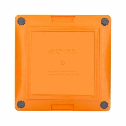 Orange LickiMat® Tuff Soother™ – Durable Slow Feeder Lick Mat for Dogs (rear) on a white background