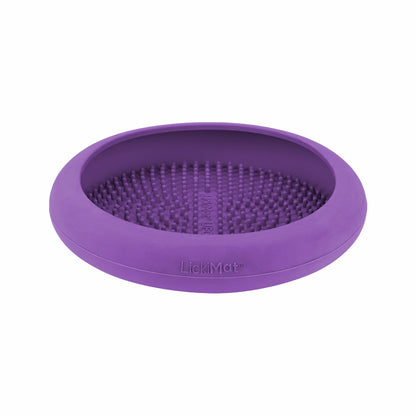 Purple LickiMat® UFO™ – Suction Slow Feeder Dog Bowl (side) on a white background