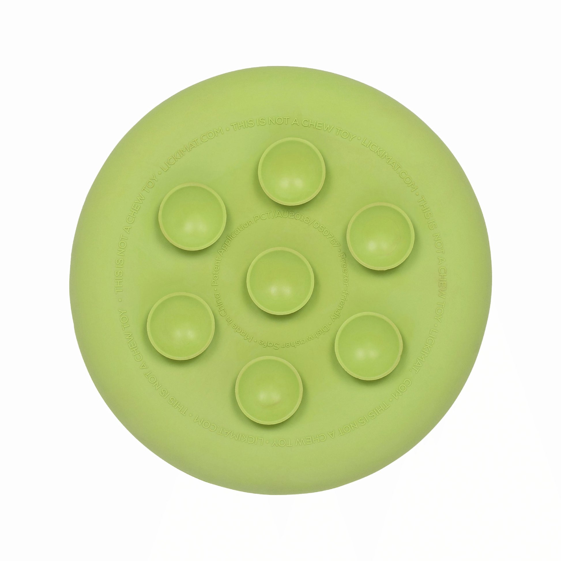 Green LickiMat® UFO™ – Suction Slow Feeder Dog Bowl (rear) on a white background