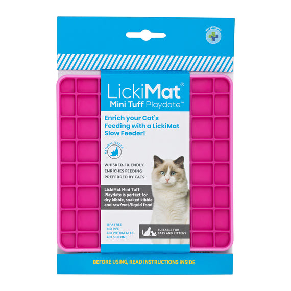 LickiMat Mini Playdate Tuff Cat - Pink