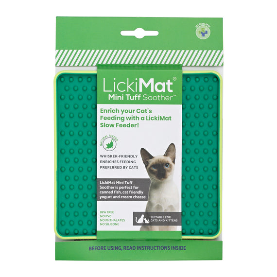 LickiMat Mini Soother Tuff Cat - Green