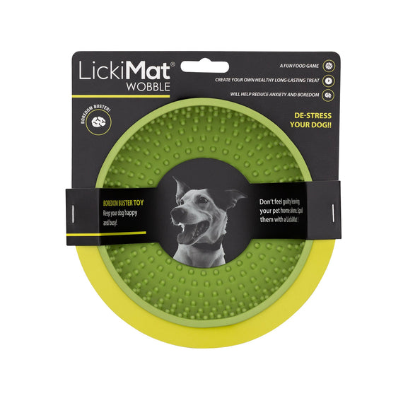 LickiMat Wobble Fun Slow Feeder Boredom Buster Anxiety Reliever Dogs. Dishwasher safe. Light Green. - Green